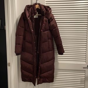 Abercrombie & Fitch Ultra Long Puffer Burgundy